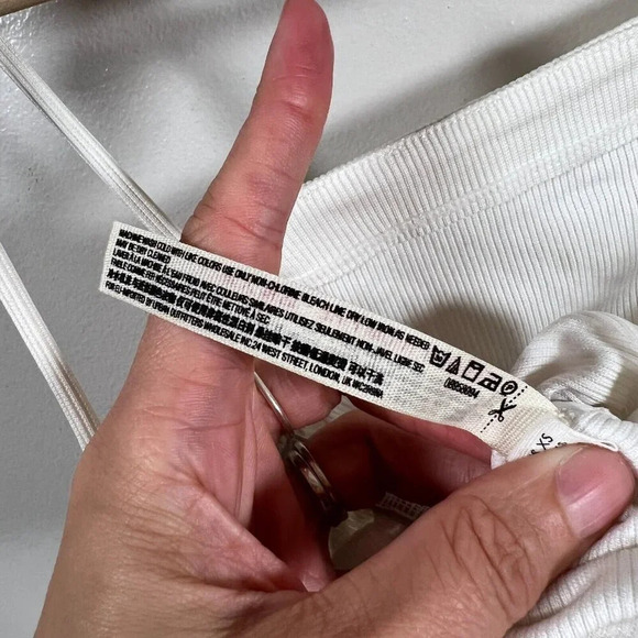 Intimately Free People On Your Side Ruched Bodysuit Size XS White Square Neck - Picture 10 of 11